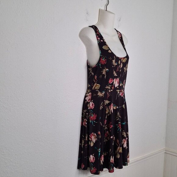 Free People Floral Skater Dress Sz S Mini Birds Whimsigoth Fairy Bohemian VTG - Picture 3 of 16